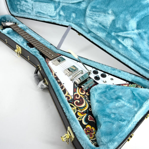 2024 Epiphone Inspired by Gibson Custom Jimi Hendrix Love Drops Flying V - Ebony - Image 14
