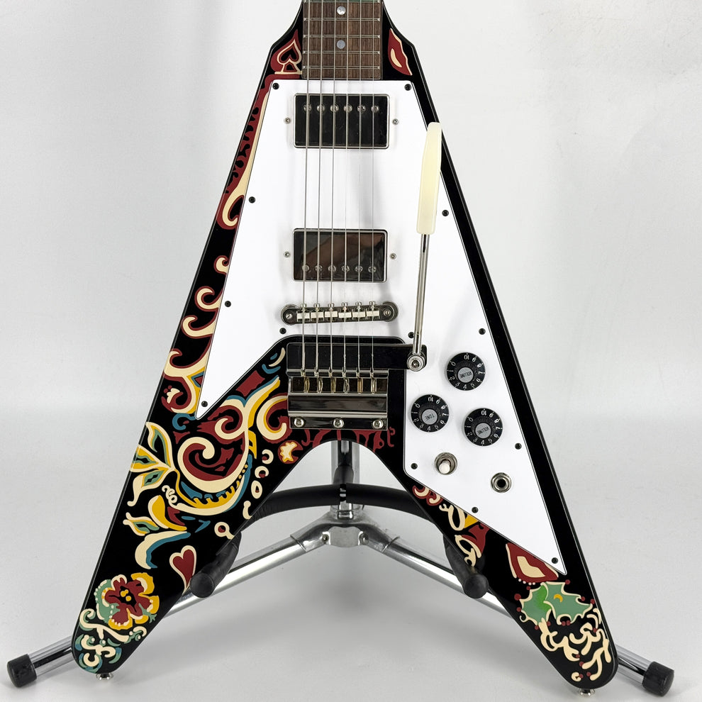 2024 Epiphone Inspired by Gibson Custom Jimi Hendrix Love Drops Flying V - Ebony - Image 5
