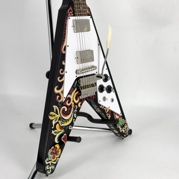 2024 Epiphone Inspired by Gibson Custom Jimi Hendrix Love Drops Flying V - Ebony - Image 6