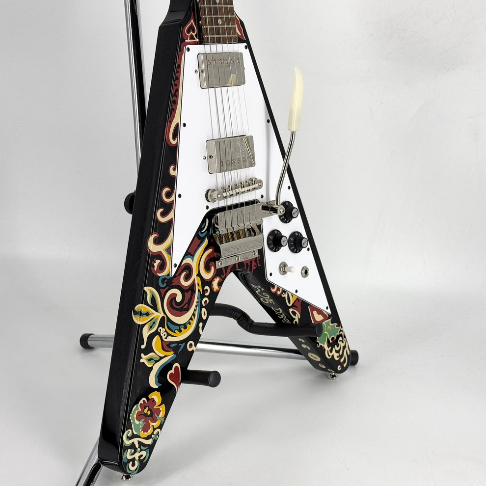 2024 Epiphone Inspired by Gibson Custom Jimi Hendrix Love Drops Flying V - Ebony - Image 6