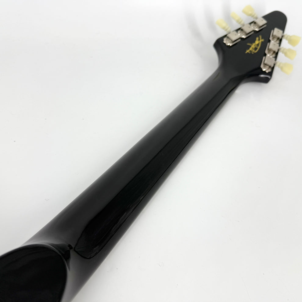 2024 Epiphone Inspired by Gibson Custom Jimi Hendrix Love Drops Flying V - Ebony - Image 10
