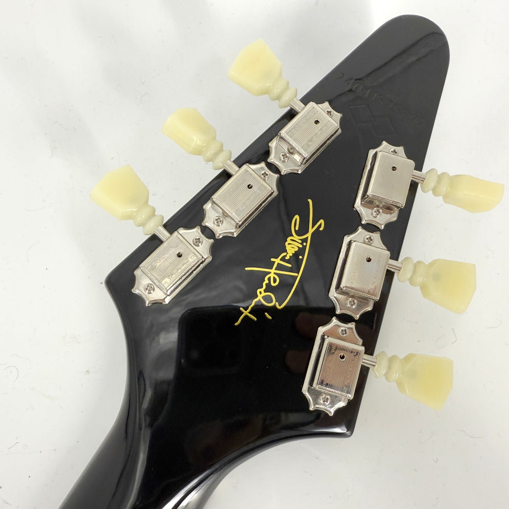 2024 Epiphone Inspired by Gibson Custom Jimi Hendrix Love Drops Flying V - Ebony - Image 4